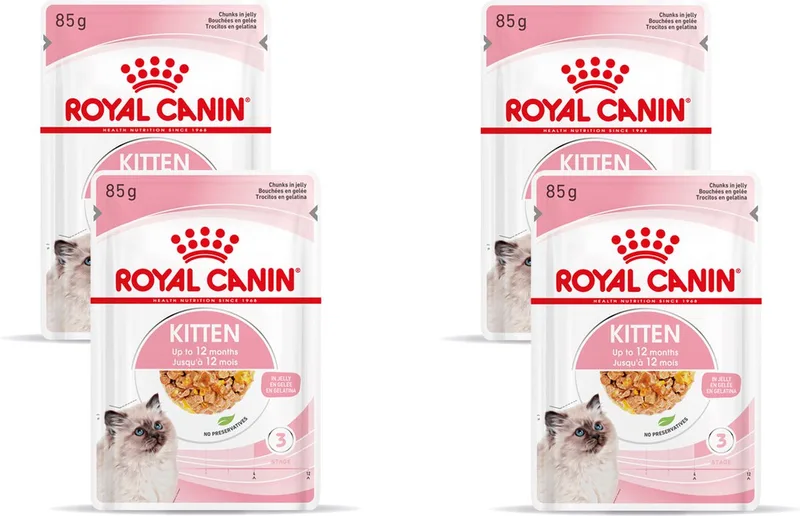 Kitten In Jelly - Kitten-Kattenvoer - 4 x 12x85 g van Royal Canin – productfoto