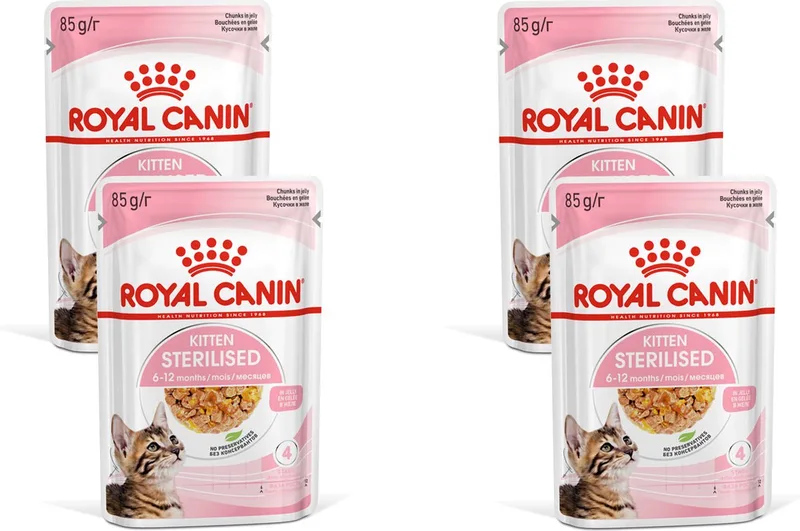 Kitten Sterilised Jelly - Kitten-Kattenvoer - 4 x 12x85 g by Royal Canin – product photo