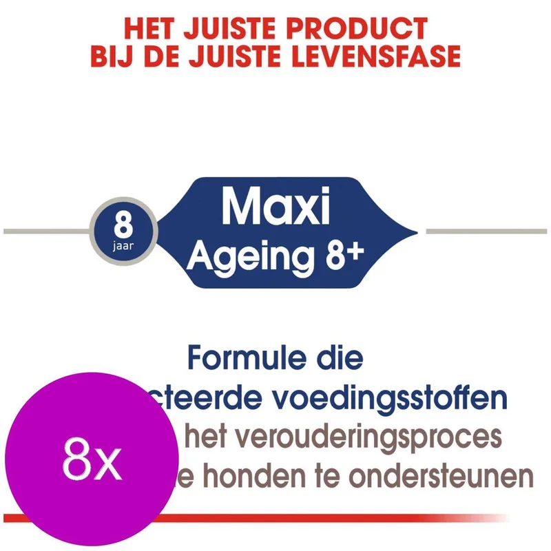 Maxi Adult Natvoer - Hondenvoer - 8 x 10x140 g de Royal Canin – photo produit