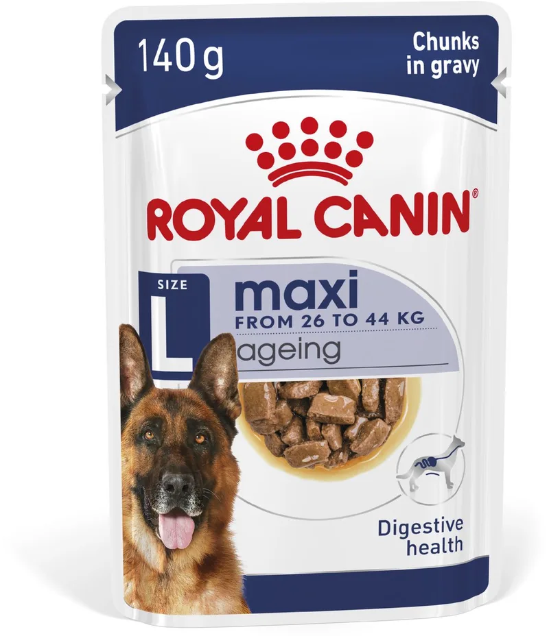 Maxi Ageing 8+ Natvoer - 10x140 g - Hondenvoer by Royal Canin – product photo