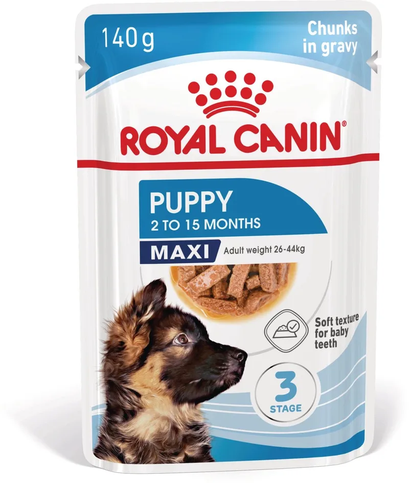 Maxi Puppy in Saus - Hondenvoer - 10x140g - Nat puppyvoer by Royal Canin – product photo