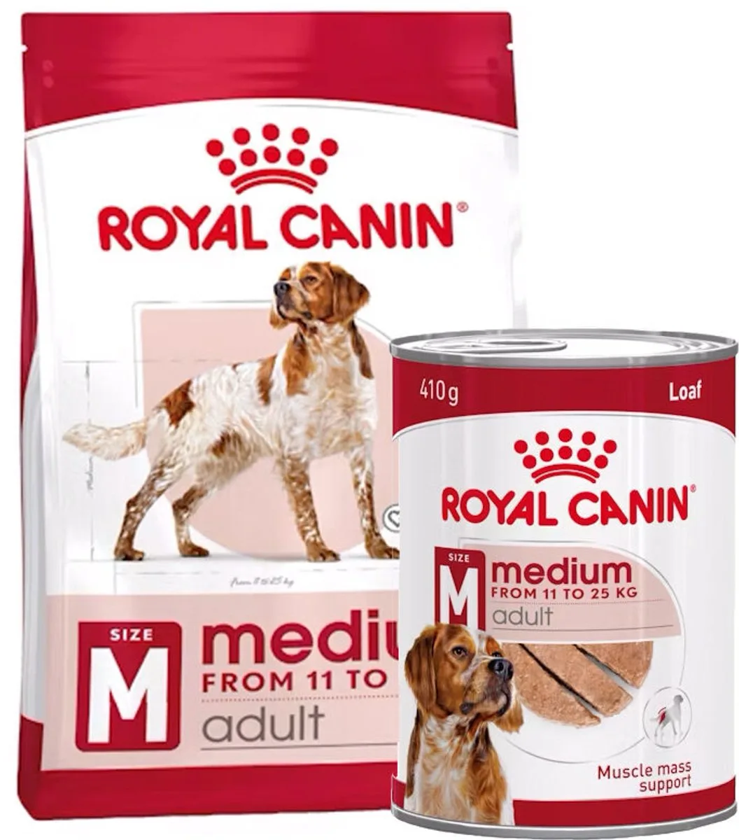 Medium Adult - 10 kg + Royal Canin Medium Adult Wet - 12 x 410 g von Royal Canin – Produktfoto