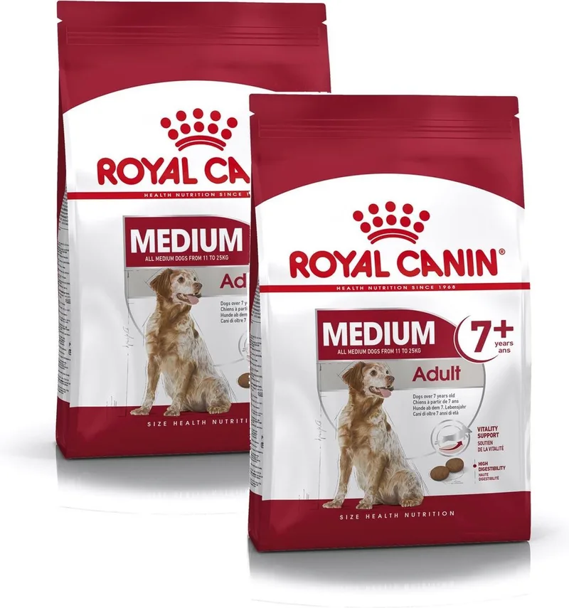 Medium Adult 7+ - Hondenvoer - 2 x 4 kg by Royal Canin – product photo