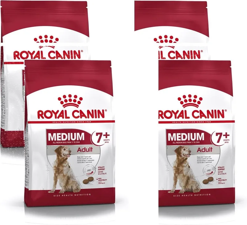 Medium Adult 7+ - Hondenvoer - 4 x 4 kg by Royal Canin – product photo