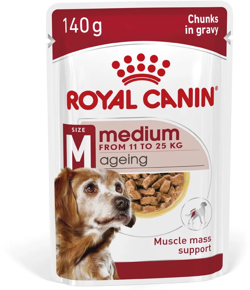 Medium Ageing 10+ Natvoer - 10x140 g - Hondenvoer von Royal Canin – Produktfoto