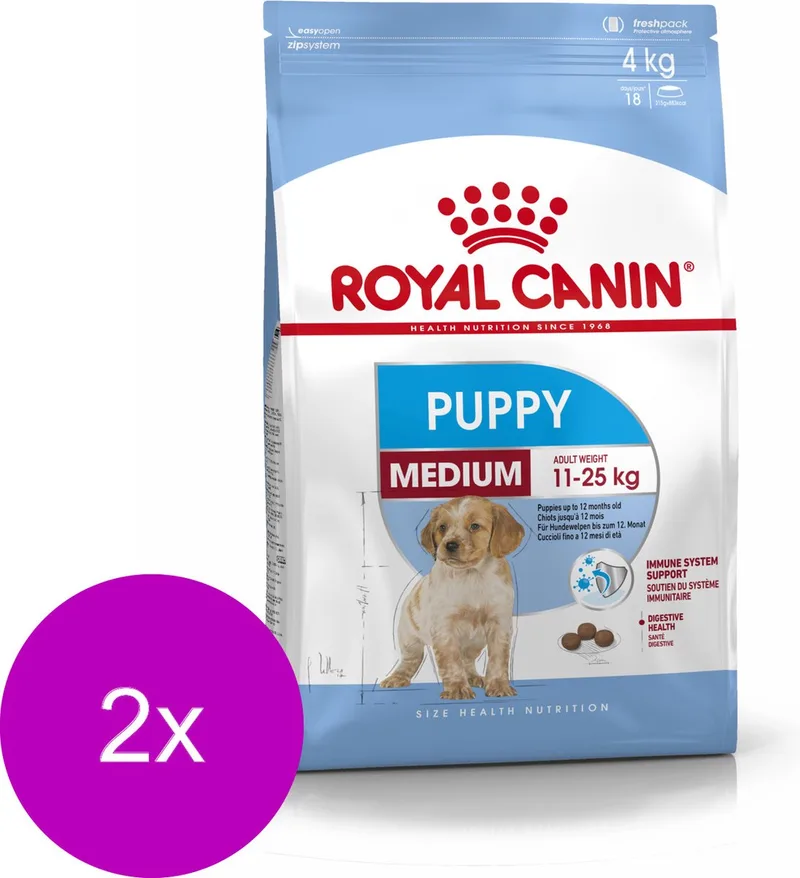 Medium Puppy - Hondenvoer - 2 x 15+3 kg Bonusbag by Royal Canin – product photo