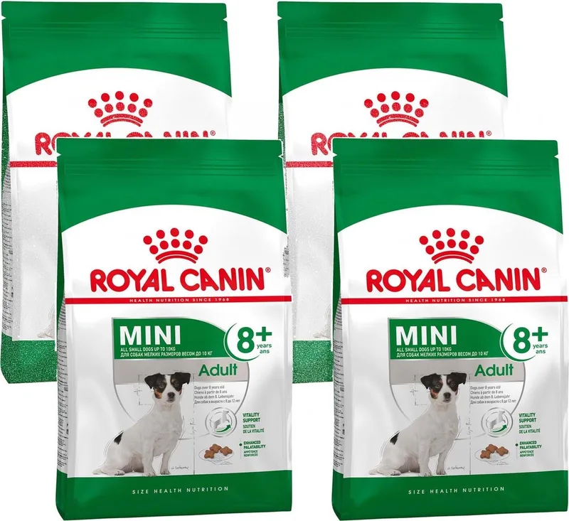 Mini Adult 8+ - Hondenvoer - 4 x 4 kg de Royal Canin – photo produit
