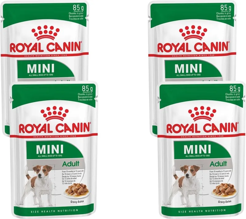 Mini - Adult - Natvoer Hond - Pouch - 4 x 12 x 85 g de Royal Canin – photo produit