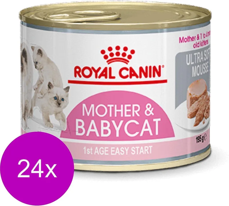 Mother & Babycat Mousse - Kitten-Kattenvoer - 24 x 195 g de Royal Canin – photo produit
