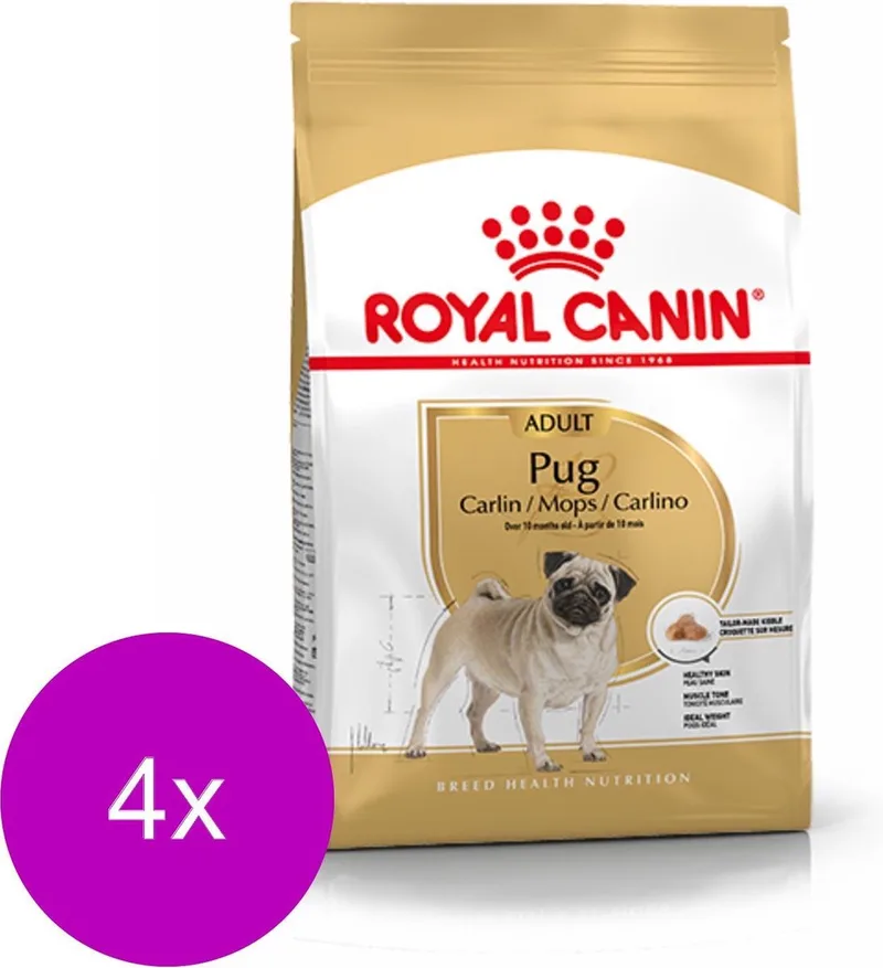 Pug (Mopshond) Adult - Hondenvoer - 4 x 3 kg de Royal Canin – photo produit