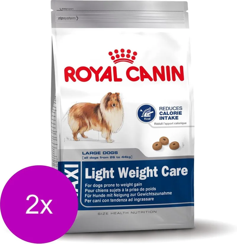 Shn Maxi Light Weight Care - Hondenvoer - 2 x 15 kg by Royal Canin – product photo