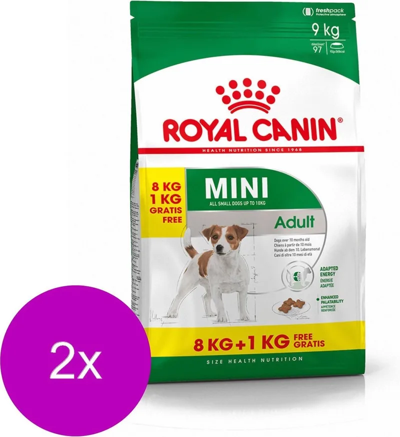 SHN Mini Adult - Hondenvoer - 2 x 8+1 kg Bonusbag de Royal Canin – photo produit