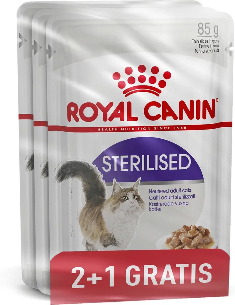 Sterilised In Gravy 2+1 - Kattenvoer - 263 g by Royal Canin – product photo