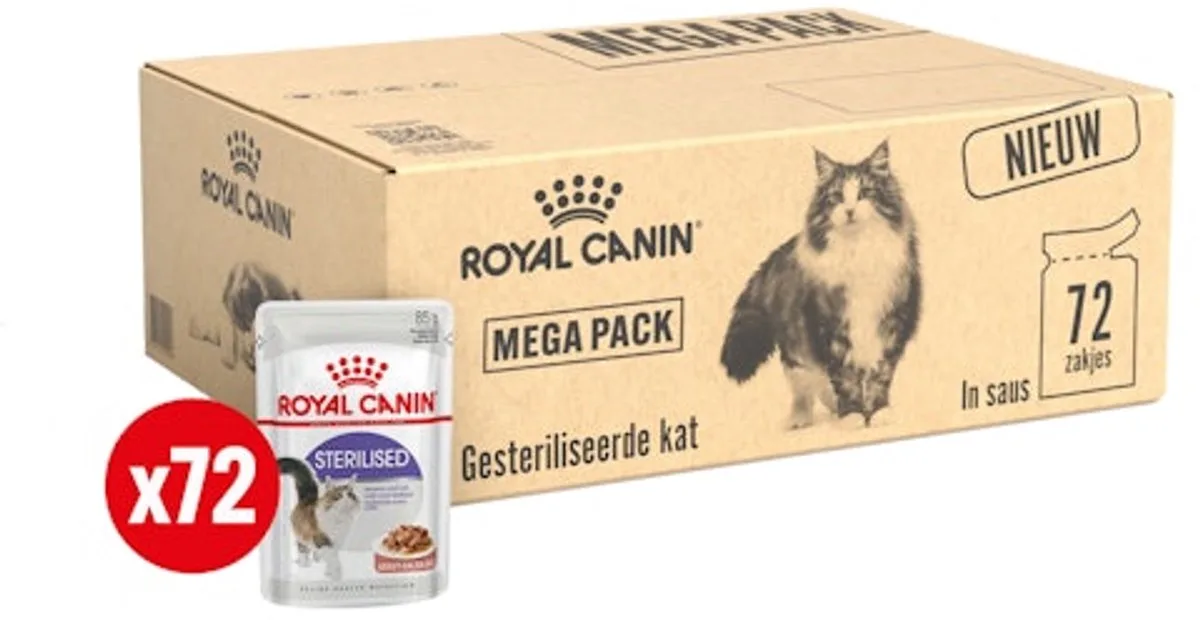 Sterilised in Gravy - Megapack - 72 x 85 gram van Royal Canin – productfoto