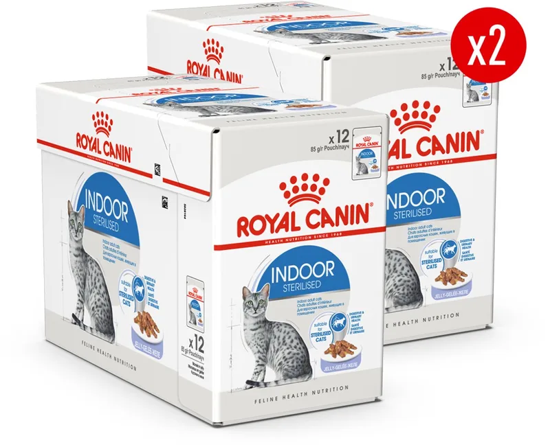Sterilised Indoor in Jelly - 24 x 85 g - Katten Natvoer - Voordeelverpakking by Royal Canin – product photo