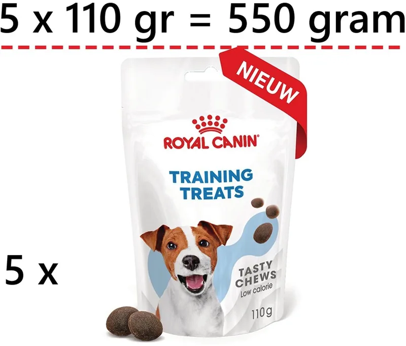 trainingssnack - training treats - 110 gr voor honden LOW CALORIE - smakelijk *** 5 X**** = 550 gram ---DHA + vit C & E von Royal Canin – Produktfoto
