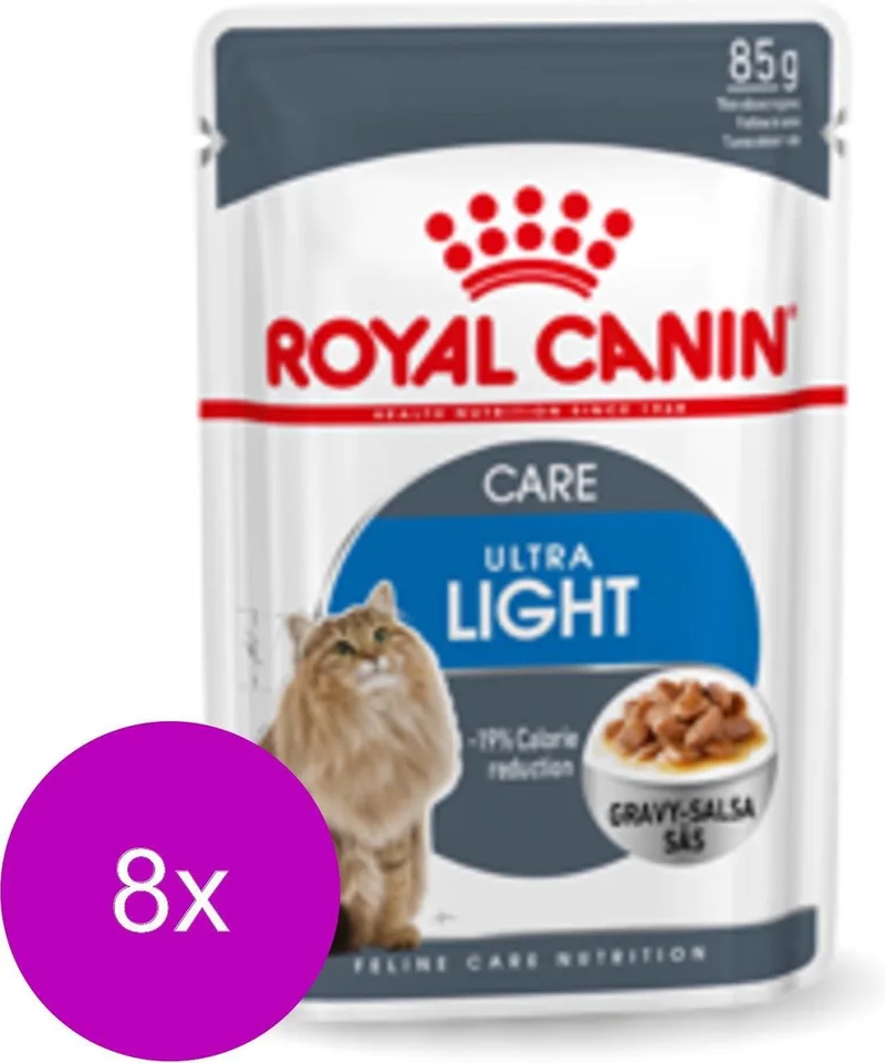 Ultra Light - In Gravy - Kattenvoer - 8 x 12x85 g by Royal Canin – product photo