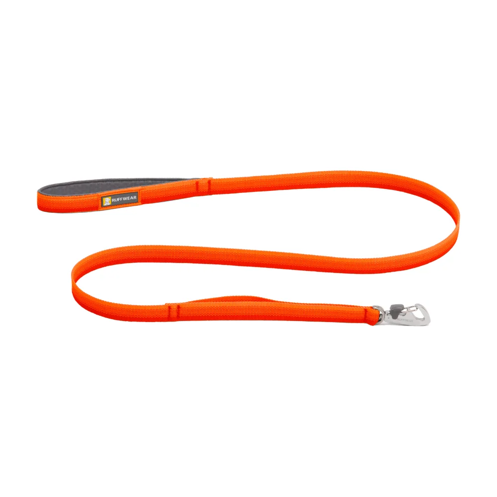Front Range hondenriem, Blaze Orange 150cm lang, 19mm breed hond by Ruffwear – product photo