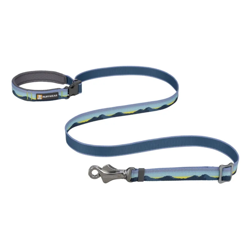 Verstellbare Hundeleine Crag EX™ blau/ türkis/ gelb von Ruffwear in Regular – Produktfoto