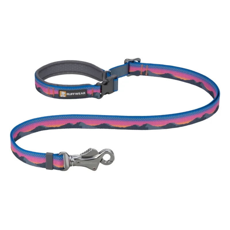 Verstellbare Hundeleine Crag EX™ blau/ türkis/ rosa von Ruffwear in Regular – Produktfoto