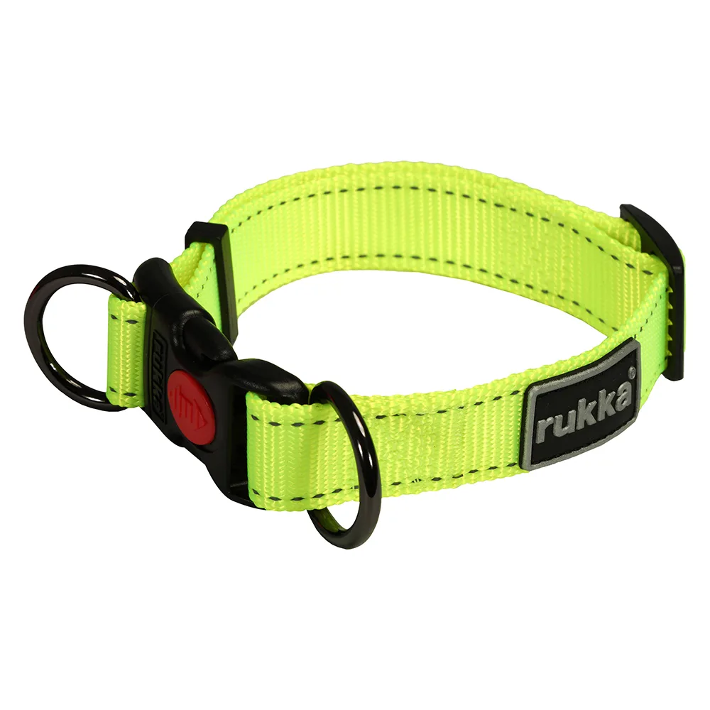 Rukka® Bliss Neon Halsband, geel M Hond van Rukka Pets – productfoto