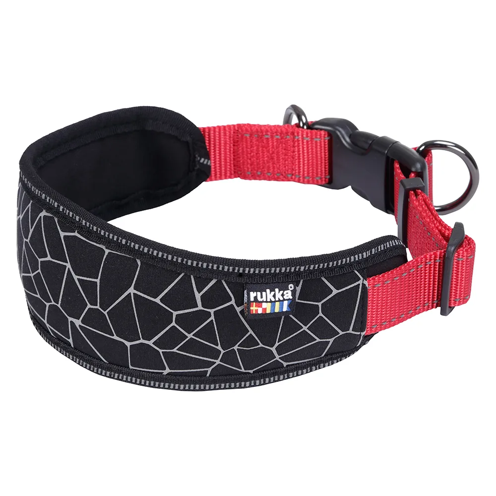 Rukka® Cube Soft halsband, rood maat L: 45-70cm nekomvang, B30mm hond by Rukka Pets – product photo