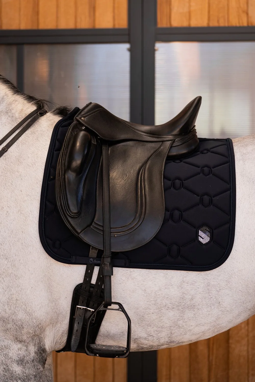 Zadelpad Spineshield swarovski Blue - Dress van Samshield in Blauw – productfoto