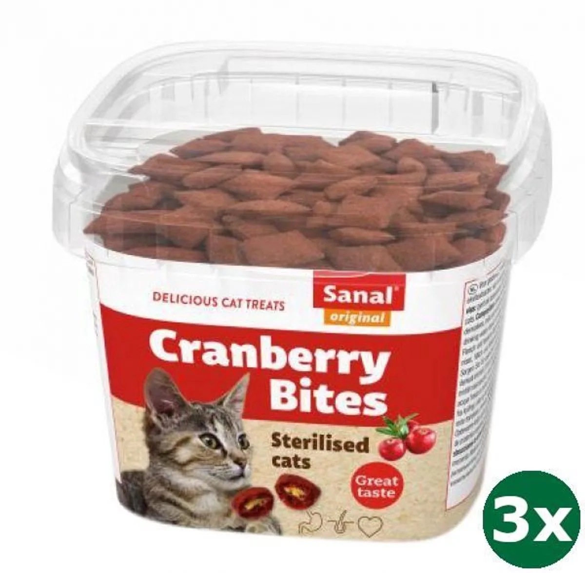 cat cranberry & chickenbites cup 3x 75 gr de Sanal – photo produit
