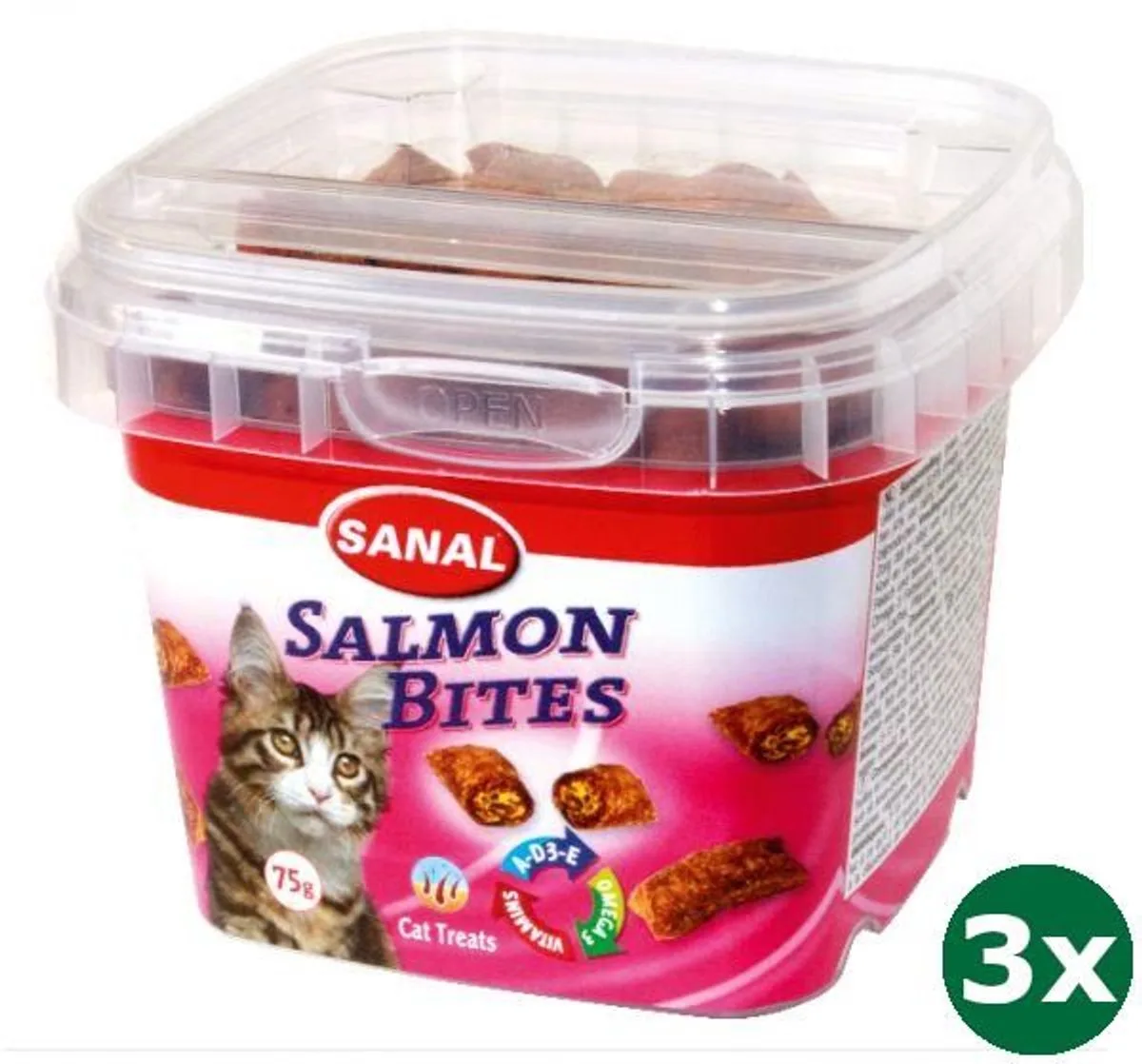 cat salmon bites cup 3x 75 gr de Sanal – photo produit