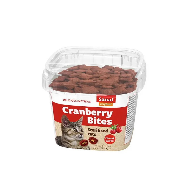 Snack Pour Chat Au Cranberry Et Au Poulet En Bocal 75g de Sanal – photo produit