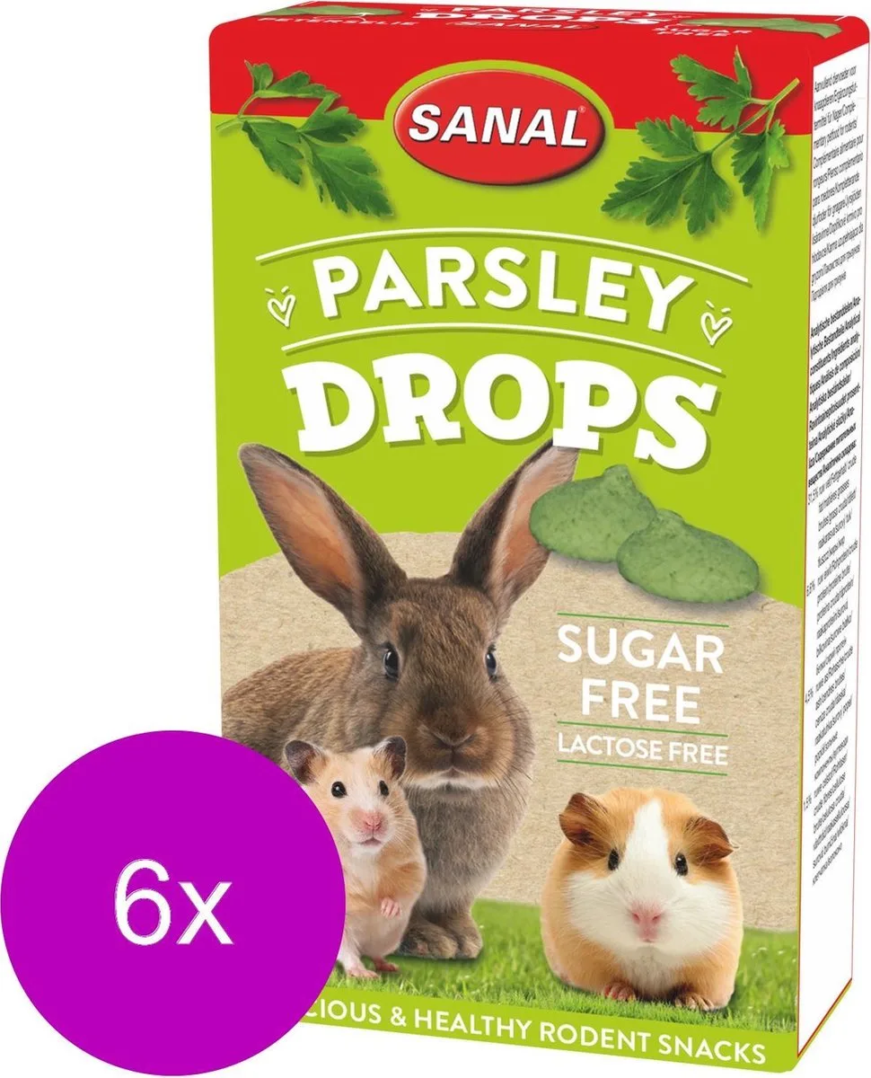 Drops Sugar Free - Knaagdiersnack - 6 x Peterselie 45 g van Sanal – productfoto