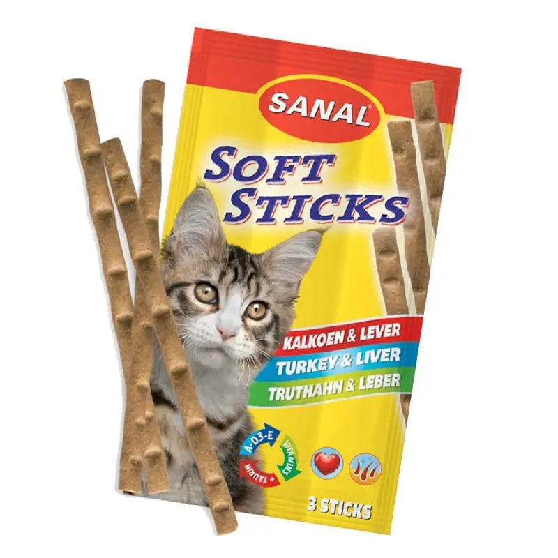 Kalkoen-en Leverstick Kattensnack by Sanal – product photo