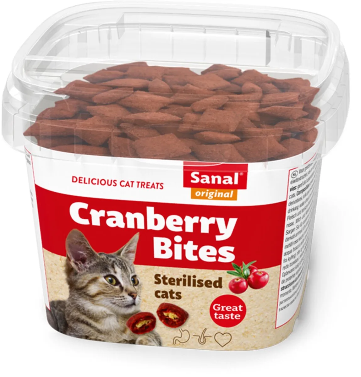 Kat Bites Cranberries - Kip - 6 x 75 gr - Voordeelverpakking de Sanal – photo produit