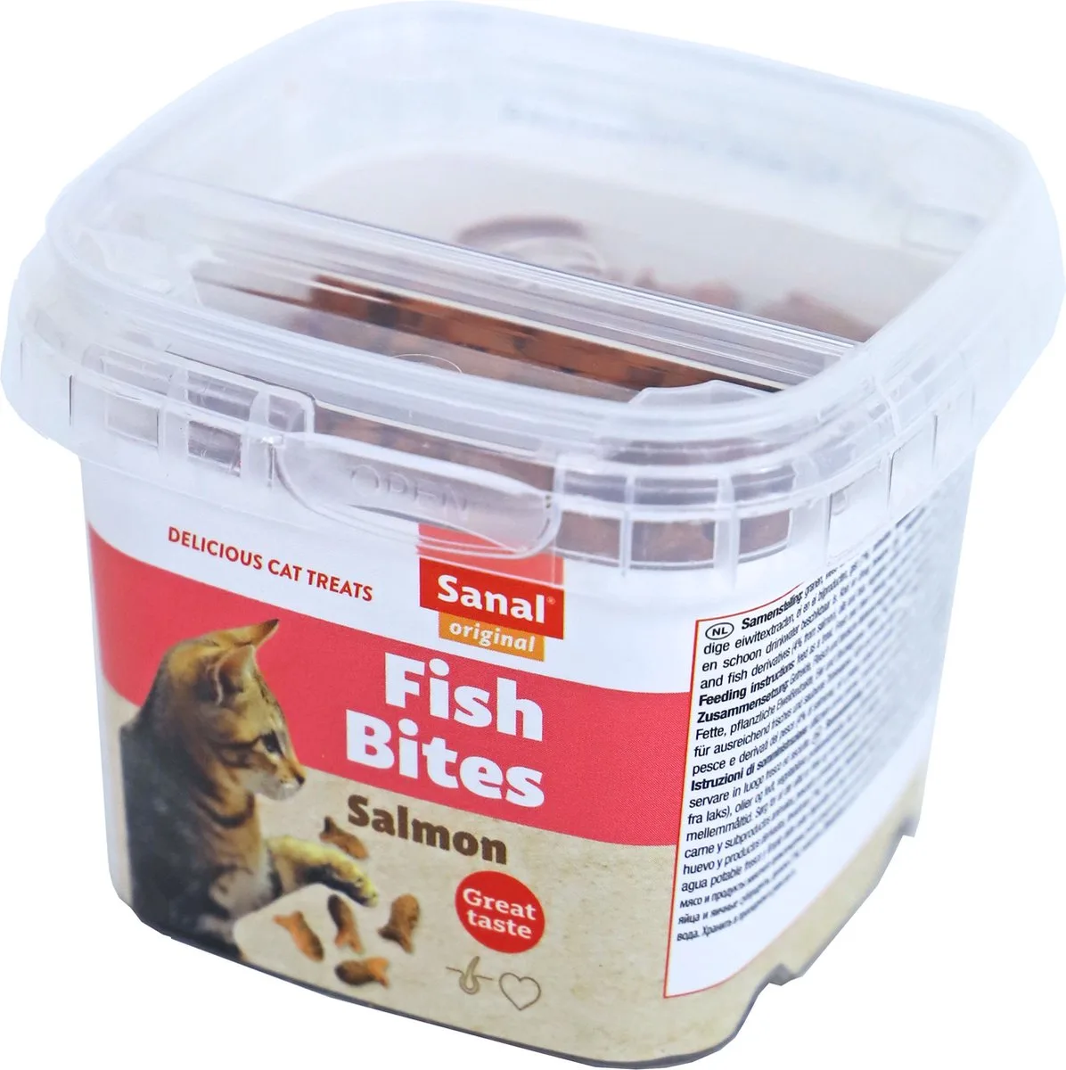 kat fish bites cups, prijs per 2 emmertjes van 75 gram - 8,6 x 8,6 x 6,8cm de Sanal – photo produit