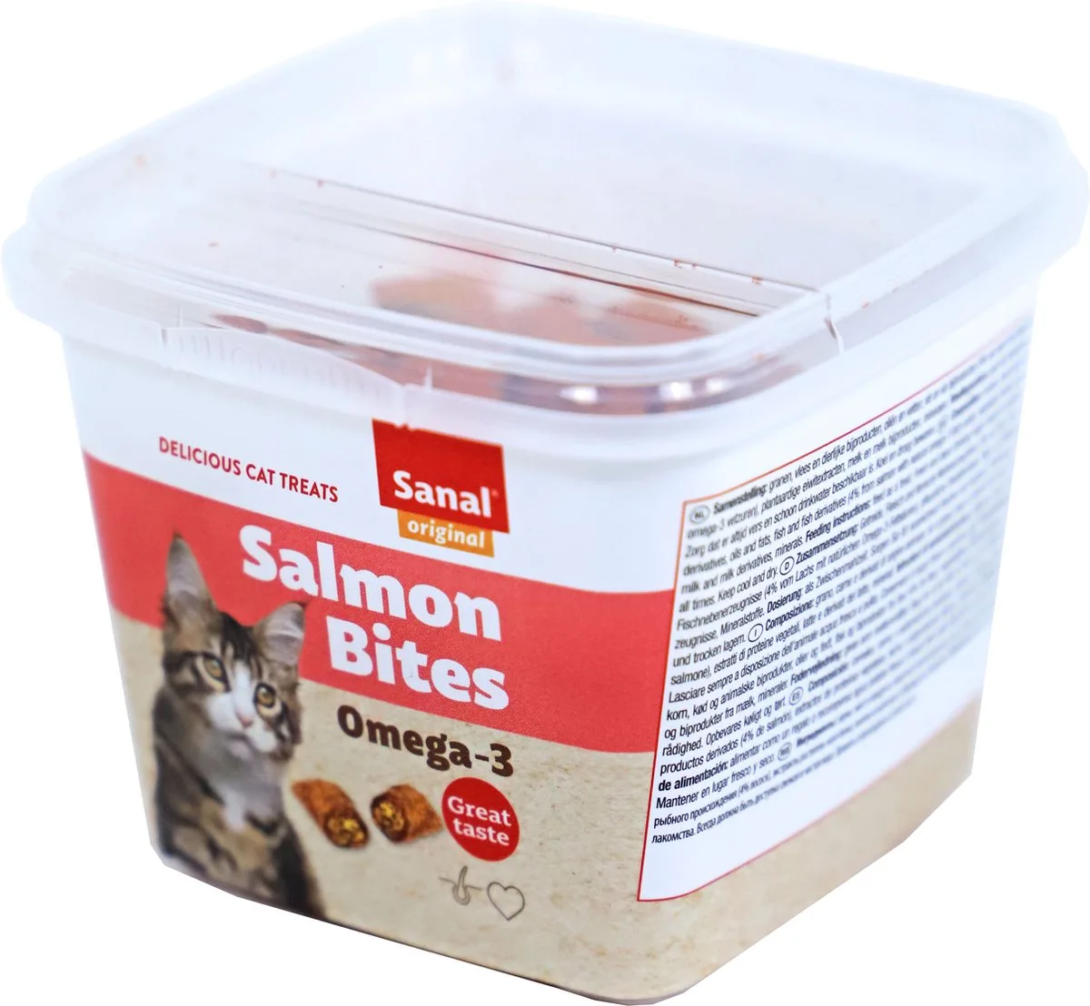 kat salmon bites cups, prijs per 2 emmertjes van 75 gram - 8,6 x 8,6 x 6,8cm de Sanal – photo produit