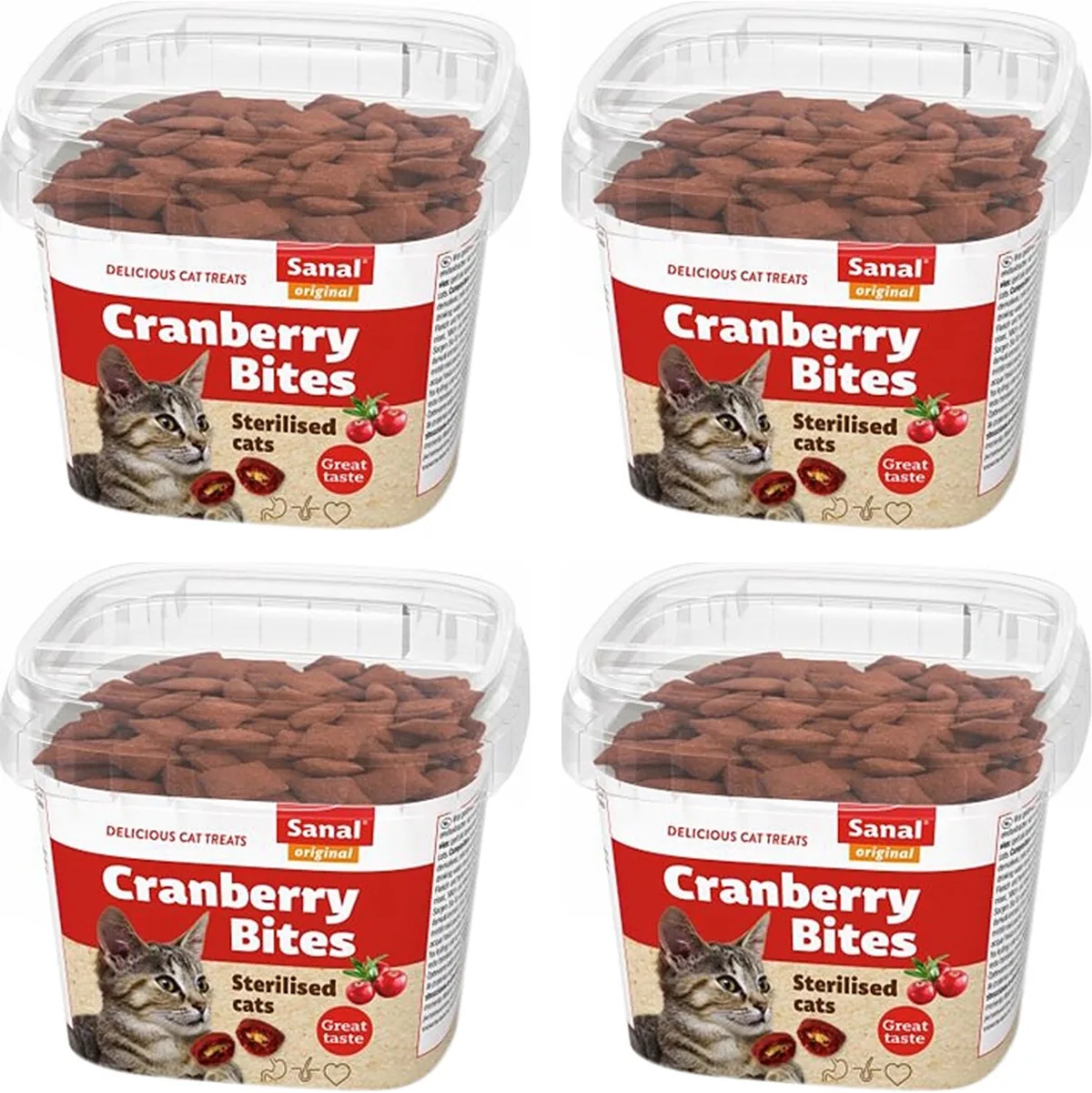 Kattensnoep Sanal - Cranberry Kip - 4 stuks - Multipack fra Sanal – produktbillede