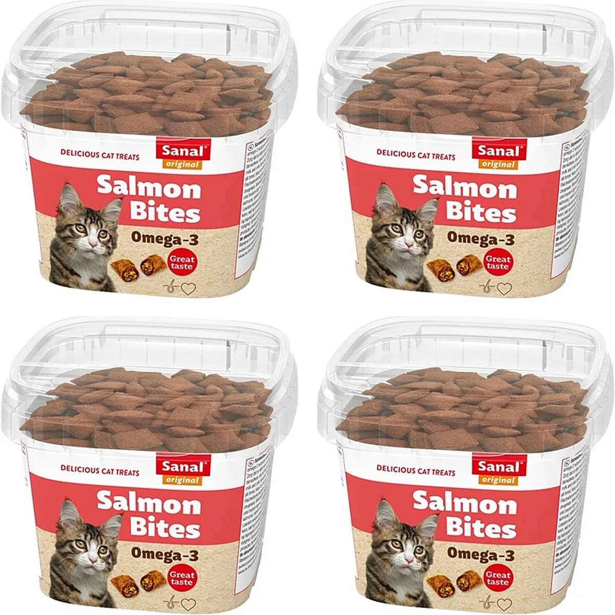 Kattensnoepjes Sanal - Zalmvulling, Vitaminerijk - 4 stuks - Voordeelset by Sanal – product photo