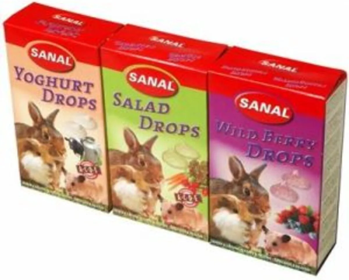 Knaagdier 3-Pack Drops Yogurt/Salad/Wild Berry 3x45 gr von Sanal – Produktfoto