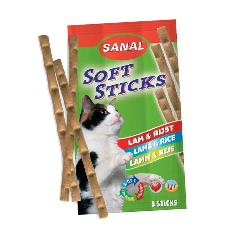 Katzensnack Mit Lamm Und Reisstangen von Sanal – Produktfoto