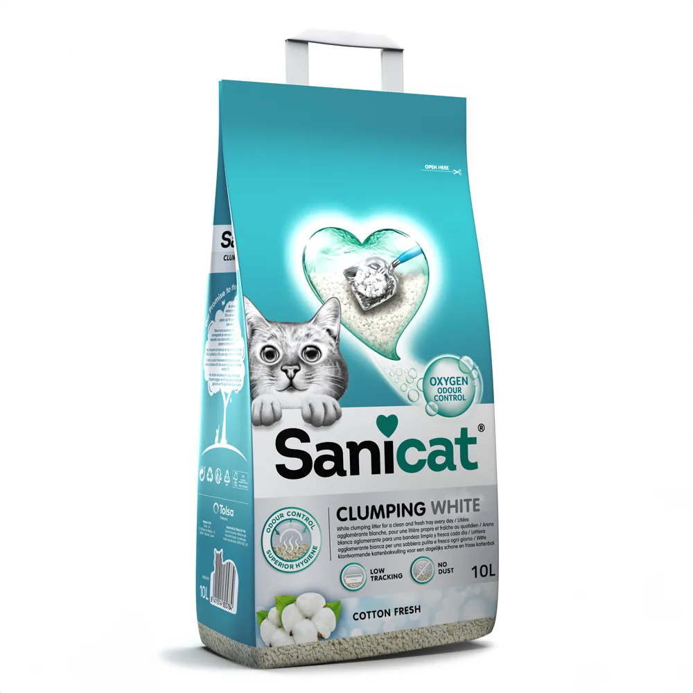 10l Sanicat Fris Katoen Klonterende Kattenbakvulling by Sanicat – product photo