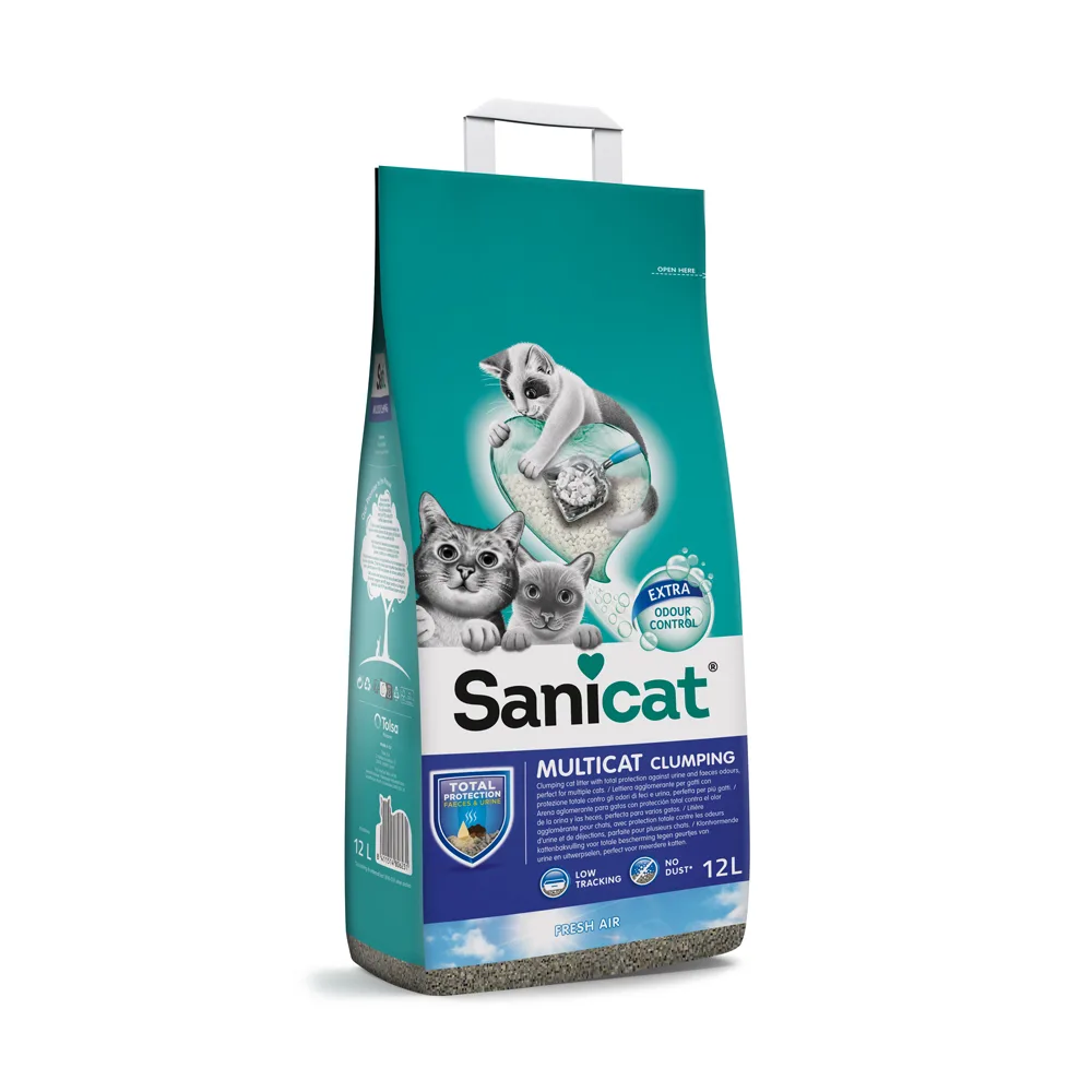 12 l Sanicat Clumping Multicat kattenbakvulling van Sanicat – productfoto