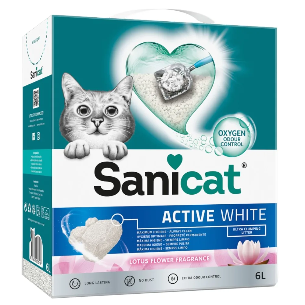 6l Active White Lotus Flower Sanicat Kattenbakvulling de Sanicat – photo produit