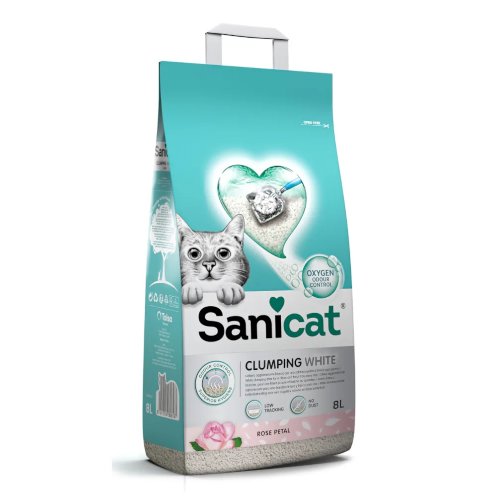 Clumping White Rose Kattenbakvulling - 8 l by Sanicat – product photo