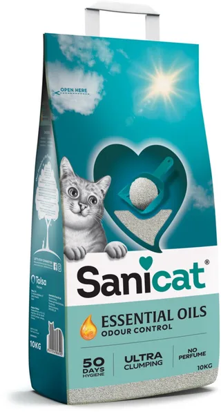 Essential Oils Ultra White Kattenbakvulling Fragrance Free - 10 kg van Sanicat – productfoto 1 van 4