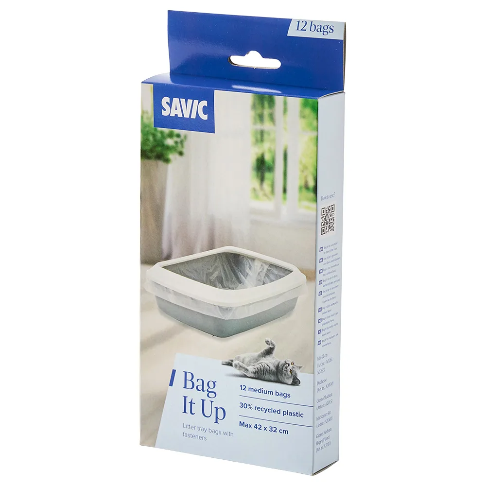 12 stuks Savic Bag it Up Litter Tray Bags Medium voor Kattenbak Iriz van Savic – productfoto