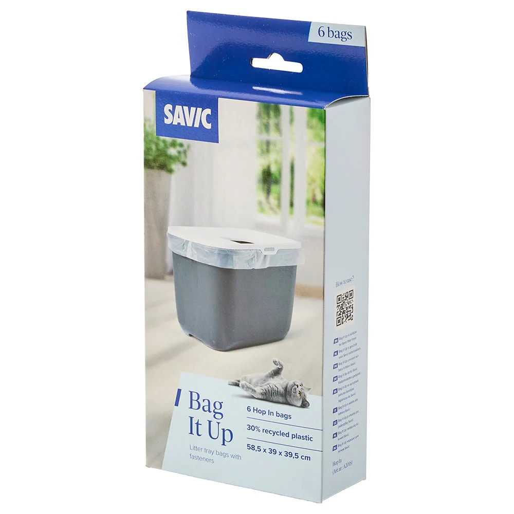 6 stuks Bag it Up Kattenbakzakken voor Savic Hop In Kattenbak van Savic – productfoto