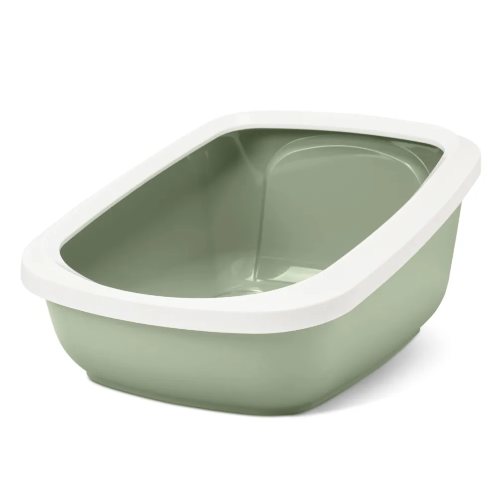 Aseo Jumbo - Kattenbak met hoge rand - botanisch groen/ wit by Savic – product photo