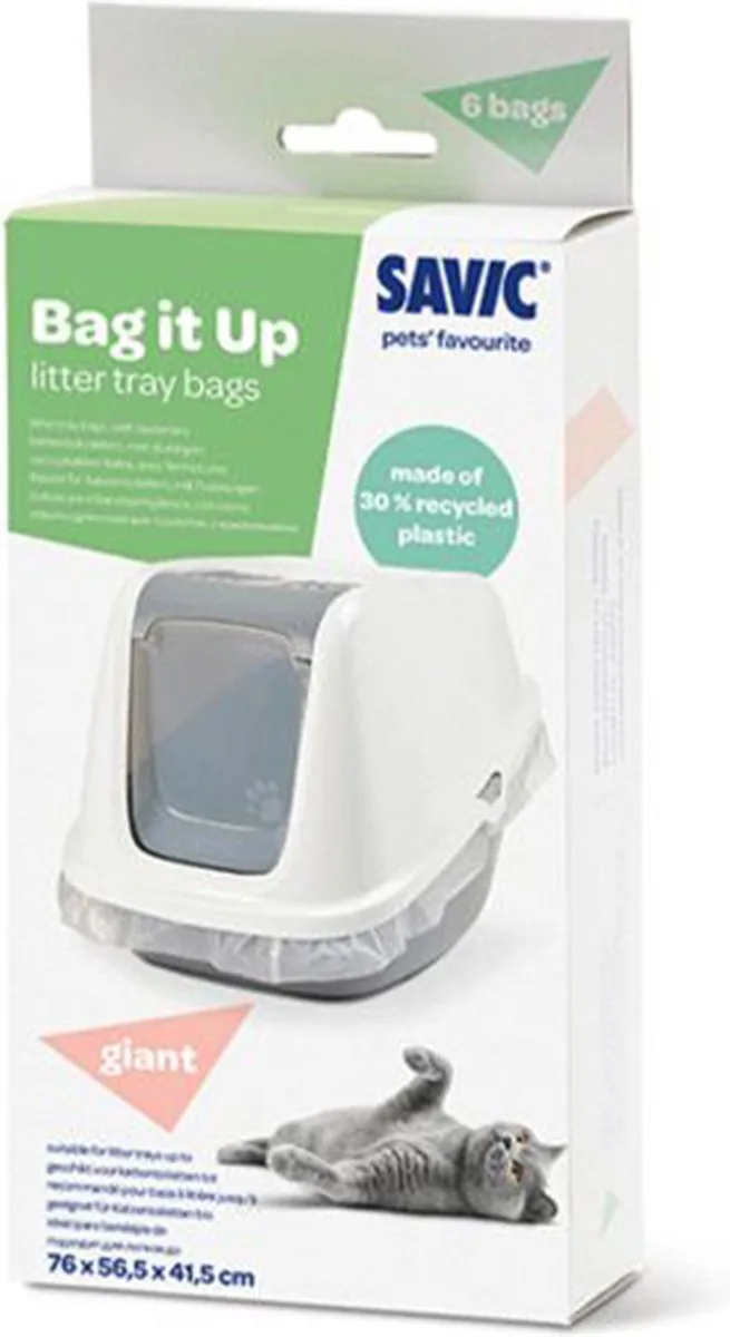 BAG IT UP giant kattenbakzakken- geschikt voor kattentoiletten tot 76 x 56.5 x 41.5 cm . - 30% gerecycleerd plastiek - makkelijk en hygienisch van Savic – productfoto