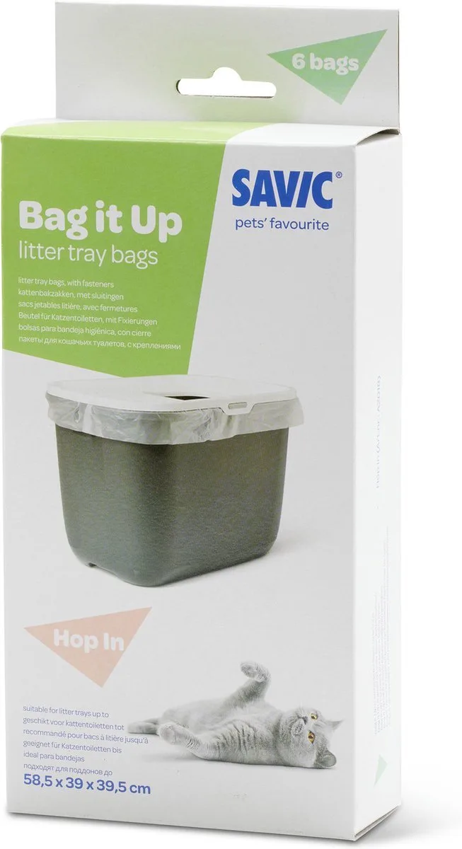Bag It Up - kattenbakzakken - met snelbinder - 58.5 x 39 x 39.5 - 30% gerecycleerd plastiek - 6 stuks de Savic – photo produit