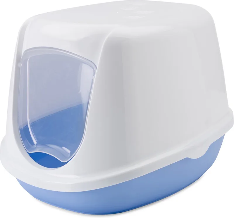 Duchesse Kittentoilet - Kattenbak - Blauw - 44.5 x 35.5 x 32 cm de Savic en Blanc – photo produit
